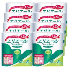 [8�Z�b�g] �G���G�[�� �g�C���b�g�y�[�p�[ 1.5�{���� 45m�~64���[���i8���[���~8�p�b�N�j �_�u�� �p���v100% �����b�N�X���̂��鍁�� [