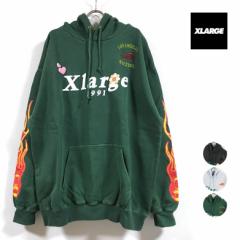 XLARGE GNXg[W PIGMENT DYLED PUFF LOGO PULLOVER HOODED SWEAT p[J[  Y 