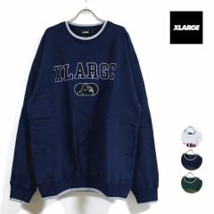 XLARGE GNXg[W FELT LOGO CREWNECK SWEAT XEFbg  Y 