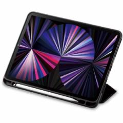 TBWA21PMWVSABK iPad Pro 11インチ ケース カバー 手帳 フラップ レザー 抗菌 Apple Pencilホルダー スタンド ブラック ELECOM