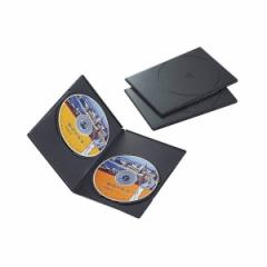 ELECOM CCD-DVDS04BK ブラック [スリムDVDトールケース(2枚収納・3枚セット・スリムタイプ)]