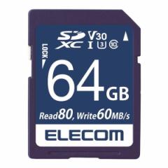 ELECOM MF-FS064GU13V3R SDXCJ[h f[^T[rXt rfIXs[hNXΉ UHS-I U3 80MB s 64GB 