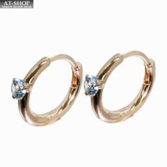 ph sAX PANDORA Light Blue Solitaire Huggie Hoop Earrings 14k[YS[h fB[XANZT[