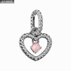 ph `[ PANDORA Misty Rose Beaded Heart Dangle Charm  X^[OVo[925 uXbg`[ fB[X