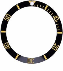 ROLEX ロレックス セラミック ベゼル 腕時計 ダイバーウォッチベゼル インサート (ブラック/ゴールド) 部品 軽量 社外