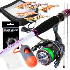 お手軽 エギング エントリーセット ロッド 7.6ft ＆ PEライン付き