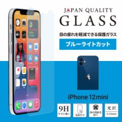 iPhone12mini (5.4インチ) 用 ガラス 画面保護 貼り付けキット付き ブルーライトカット【在庫限りセール】