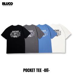BLUCO(�u���R) OL-22-010 POCKET TEE -OIL- 4�F(BLK/CHL/SBLU/WHxBK)