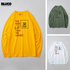 BLUCO(�u���R) OL-1206 PRINT L/S TEE -The Mark- 3�F(GLD/WHT/OLV)