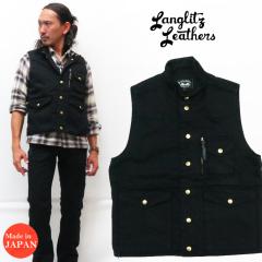 �����O���b�c���U�[�Y Langlitz Leathers 13oz �u���b�N�f�j�� ���C�f�B���O �x�X�g B.D Riding Vest