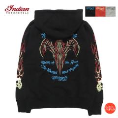 �C���f�B�A�����[�^�[�T�C�N�� Indian Motorcycle ���� �v�����g �t���W�b�v �X�E�F�b�g �p�[�J�[ "PINSTRIPE PATTERN" IM69607�@