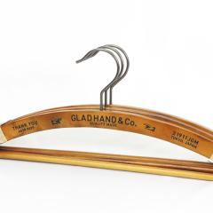 GLAD HAND JEWERLY �I���W�i�� �E�b�h �n���K�[ 3�{�Z�b�g ADVERTISING WOODEN HANGER