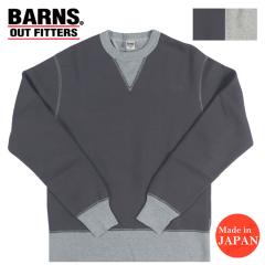 �o�[���Y BARNS ���N�� �X�E�F�b�g �v���I�[�o�[ 2�g�[���J���[ �t���b�g�V�[�} 30/7 COZUN Switching Rib & Stitch Crewneck Sweatshirt