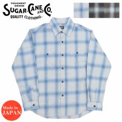 VK[P[ SUGAR CANE  [NVc Iu`FbN INDIGO OMBRE CHECK WORK SHIRT SC29294y2024NtĐVz