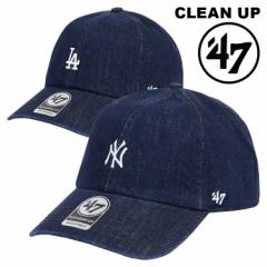 47 キャップ デニム CANTON DENIM ミニロゴ ローキャップ メンズ レディース MLB ロゴ 帽子 ニューヨーク・ヤンキース NY ドジャース LA 