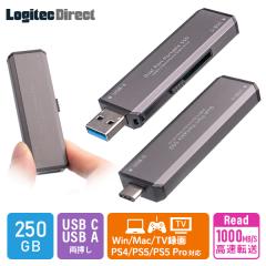SSD �O�t�� 250GB ���� USB-C USB-A ���Ή� iPhone PS5 Pro TV�^��p type-C type-A USB3.2 Gen2 R:1000MB/sLMD-SPCH025UAC