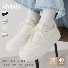 ★200円クーポン★ スニーカー レディース VIVIAN ヴィヴィアン 厚底スニーカー おしゃれ 厚底 ローテク ミドルカット ローカット レース