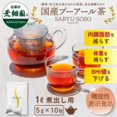 お試し 国産 プーアール茶 静岡産茶葉 純国産 ダイエット茶 ティーバック 5g×10ヶ 1リットル用 機能性表示食品 肥満気味