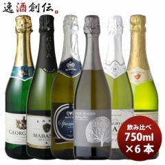 辛口 ワインセット 飲み比べ 激安！！カヴァ入り！ お買い得スパークリングワイン６本セット 750ml × 6本 1セット