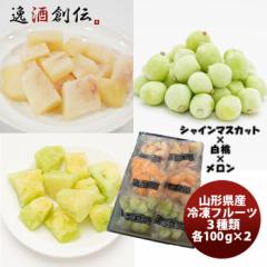 山形県産冷凍フルーツ シャインマスカットメロン桃セット のし・ギフト対応不可