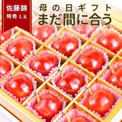 ＼母の日 ギフト まだ間に合う！／ さくらんぼ ギフト 佐藤錦 特秀 Ｌ玉 24粒入 山形県産 カーネーション(造花) メッセージカード付 化粧