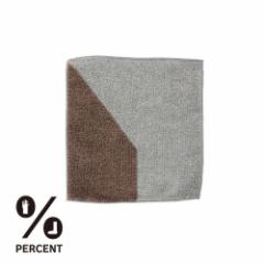 PERCENT@Hand towel BLOCKFGray 50% Brown 50%