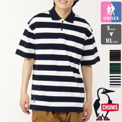 CHUMS `X Oversized Booby Border Polo Shirt I[o[TCYh u[r[ {[_[ |Vc CH02-1213 / 2024SUMMER