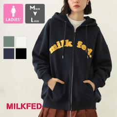 �u MILKFED. �~���N�t�F�h �v ARCH COOPER LOGO ZIP UP HOODIE �A�[�` �N�[�p�[ ���S �W�b�v�A�b�v �t�[�f�B�[ 103253012001 / MILKFED.