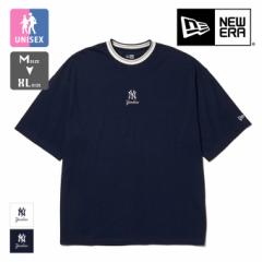 「 NEW ERA ニューエラ 」 SSOSCT ニューヨーク・ヤンキース ミニロゴ 刺繍 オーバーサイズド S/S Tシャツ 144100 / 半袖 丸首 クルーネ