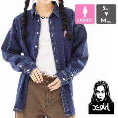 u X-girl GbNXK[ v FACE EMBROIDERY DENIM SHIRT X-girl tFCX hJ  fjVc 105231014005 / X-girl Vc 