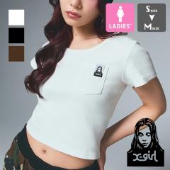 u X-girl GbNXK[ v FACE LABEL POCKET BABY TEE tFCX [x |Pbg xr[ TVc 105252013003 / x-girl GbNX