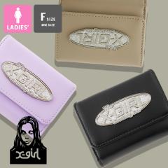 u X-girl GbNXK[ v SILVER GLITTER OVAL LOGO BUCKLE MINI WALLET Vo[ Ob^[ I[o S obN ~j EHb