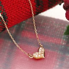 K10 n[g lbNX fB[X _Ch pF ޏ v[g 10K heart pave diamond necklace 10 S[h uh `