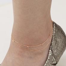 Airy ANbg fB[X K18 18 PG sNS[h 2A 18K pink gold double chain anklet Vv uh  yz 