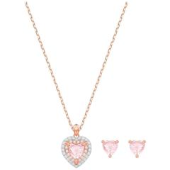 スワロフスキー Swarovski ネックレス ピアス ハート ピンク ONE 