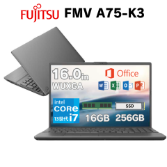 [ offfice �t��]�x�m�� 16.0�C���` �m�[�g�p�\�R�� FMV A75-K3 WUXGA �f�B�X�v���C CPU ��13���� intel Core i7-1355U ������ 16GB SSD 2