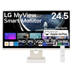 �t�����j�^�[ �f�B�X�v���C LG Web OS ���� 24.5�C���` �t��HD IPS LG MyView Smart Monitor �`���[�i�[���X�e���r �V�i : 25SR50F-W ��