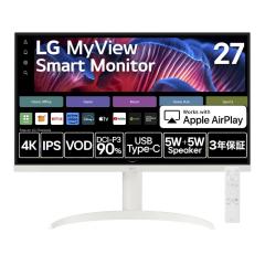 �t�����j�^�[ �f�B�X�v���C LG Web OS ���� 27.0�C���` 4K IPS LG MyView Smart Monitor �`���[�i�[���X�e���r �V�i : 27SR75U-W ����E