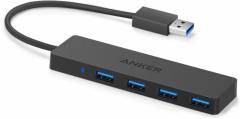 Anker USB3.0 ウルトラスリム 4ポートハブ (改善版) バスパワー MacBook / iMac / Surface Pro USBハブ