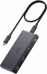 Anker 556 USB-C ハブ (8-in-1, USB4) 8K HDMIポート DisplayPort 10Gbps 高速データ転送 100W USB PD対応 約50cm 着脱式ケーブル