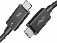 Anker USB-C & USB-C Thunderbolt 4 100W ケーブル 0.7m ブラック 100W出力 8K対応 40 Gbps 高速データ転送 MacBook Air Pro 他対応