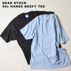 DEAD STOCK / HANES BEEFY TEE / FABRIC MADE IN USA  / ASSEMBLED IN MEXICO / SIZE XL / BLACK / SAX / hanes-import-001 / �l�R�|�X�z