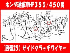 ホンダ 運搬車 HP350/450 (P)用 サイドクラッチワイヤー[54720-V28-640]