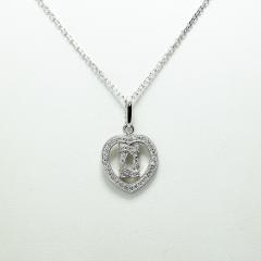 �J���e�B�G �l�b�N���X 2C�n�[�g Cartier �y���_���g �_�C�������h K18WG 750 �V�i�d�グ ����