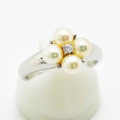 �~�L���g �����O �y�����[�^ MIKIMOTO �w�� �^�� 4.6mm �_�C�������h 0.02 �p�[�� PT900 ��12�� �V�i�d�グ ����