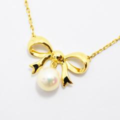 �~�L���g �l�b�N���X MIKIMOTO ���{�� ������^�� 7.3mm �A�R�� �p�[�� K18 �V�i�d�グ ����