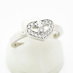 �J���e�B�G �����O C�n�[�g Cartier �w�� �_�C�������h K18WG 750 #48 ��8�� �V�i�d�グ ����