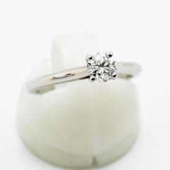 �J���e�B�G �����O �\���e�[�� Cartier �w�� �_�C�������h 0.36ct PT950 #48 ��8�� �V�i�d�グ ����