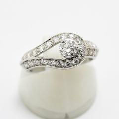 ���@���N���[�t���A�[�y�� �����O �N�`���[�� VanCleef&Arpels �w�� �_�C�������h 0.32 D VVS2 EX PT950 #49 ��9�� �V�i�d�グ ����