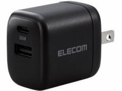 ELECOM GR AC[d/USB[d/USB PD/30W/USB-C1|[g/USB-A1|[g/XCOvO/ubN MPA-ACCP30BK
